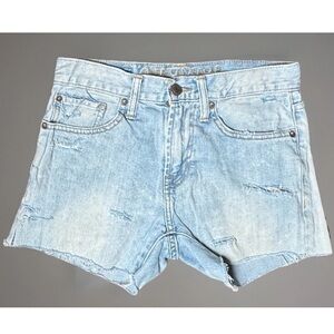 (28” Waist) American Eagle Light Blue Distressed Cutoff Jean Shorts
